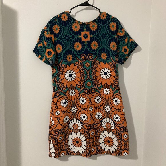 Anthropologie Dresses & Skirts - Anthropologie Orange Green Floral Mini Dress
